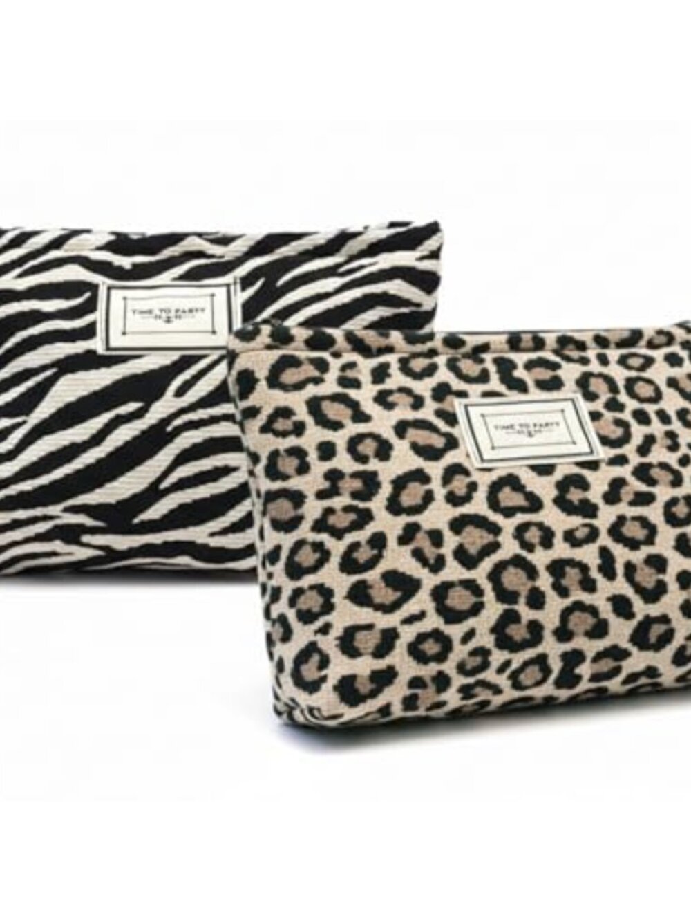 2 Pack Makeup Bag Cosmetic Pouch Corduroy Canvas Lining Zipper Travel Organizer